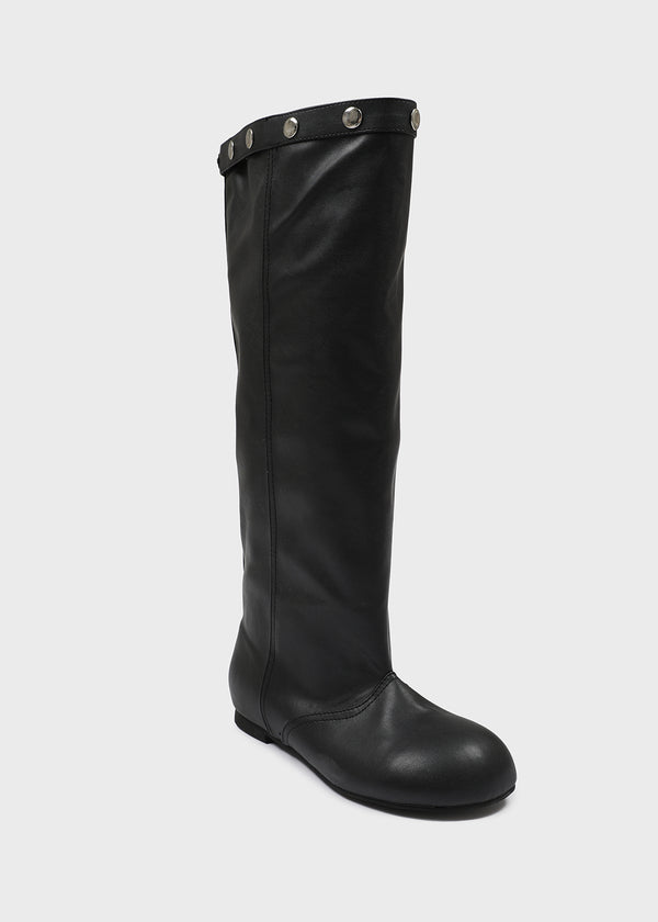 Robien Leather Buckle Long Leather Boots