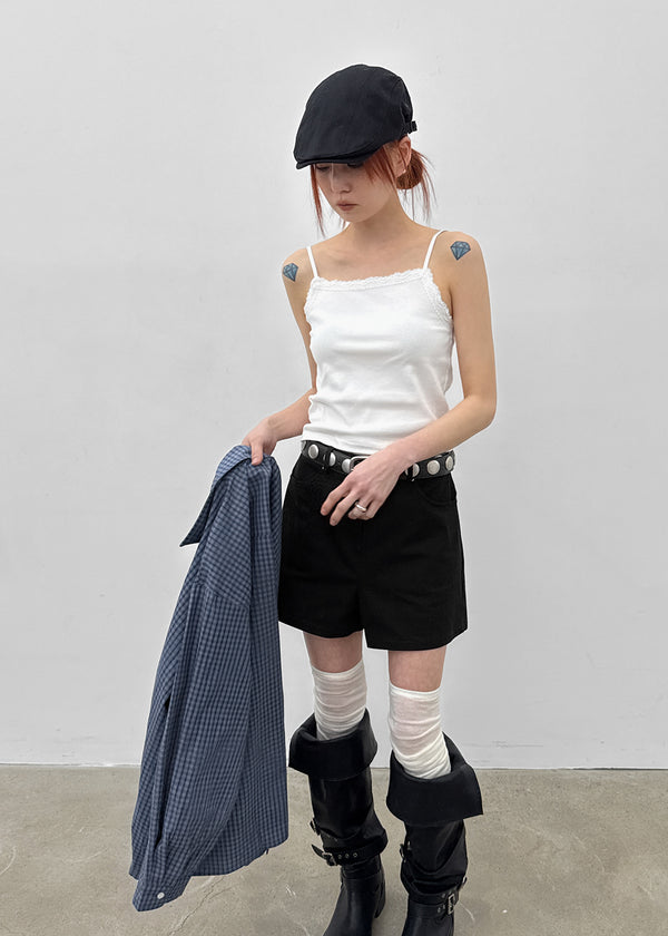 Lace-Trimmed Sleeveless Top