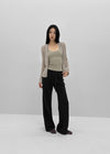 Haen V-neck Slim Ribbed Cardigan
