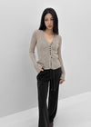 Haen V-neck Slim Ribbed Cardigan