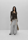 Haen V-neck Slim Ribbed Cardigan