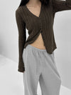 Haen V-neck Slim Ribbed Cardigan