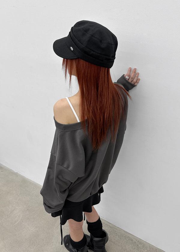 Herizel Loose Fit Off-Shoulder Sweatshirt