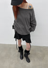Herizel Loose Fit Off-Shoulder Sweatshirt