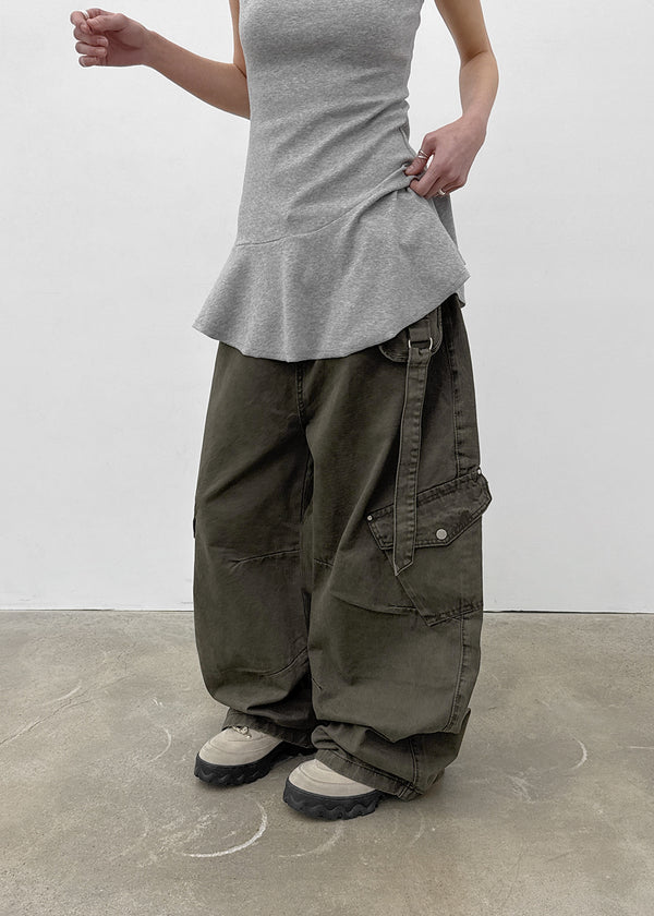 Bricky Pocket Wide Balloon Cargo Pants