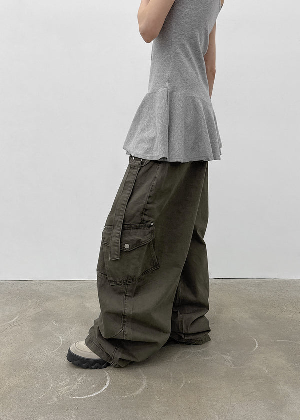 Bricky Pocket Wide Balloon Cargo Pants