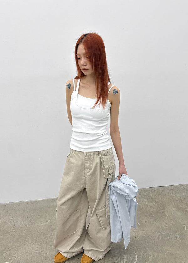 Bricky Pocket Wide Balloon Cargo Pants