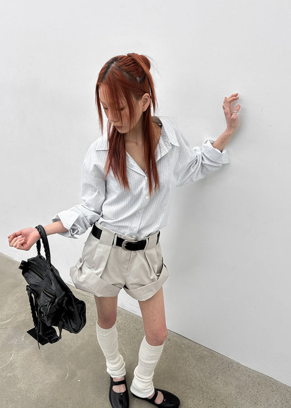 Ritsri Two-Way Roll-Up Cotton Short Pants