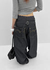 Tenshut Bijou Non-Fade Wide Balloon Denim Pants