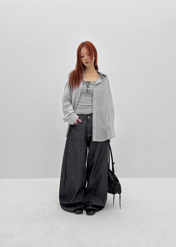 Tenshut Bijou Non-Fade Wide Balloon Denim Pants