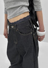 Tenshut Bijou Non-Fade Wide Balloon Denim Pants