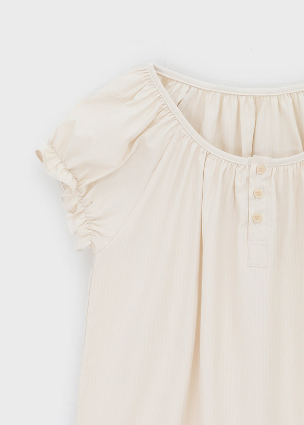 Jemjem Shirring Puff Short Sleeve Blouse