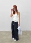 Tealen Color Block Layered Banding Pants