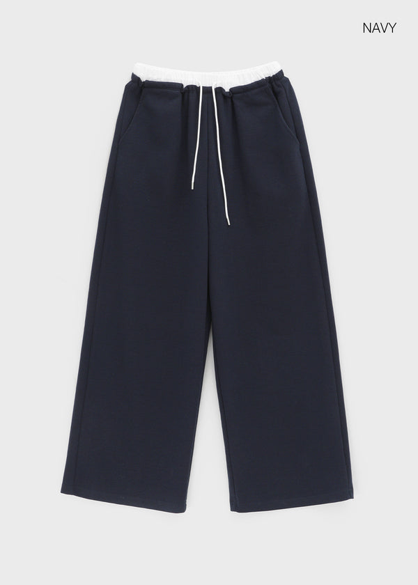 Tealen Color Block Layered Banding Pants