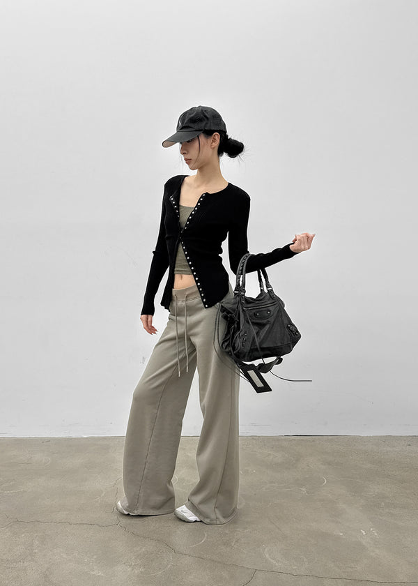 Baent Snap Button Rounding Slim Cardigan