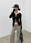 Baent Snap Button Rounding Slim Cardigan