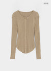Baent Snap Button Rounding Slim Cardigan