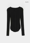 Baent Snap Button Rounding Slim Cardigan