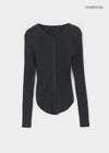 Baent Snap Button Rounding Slim Cardigan