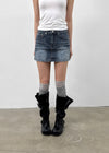 Lecan Low-waist Denim Miniskirt