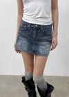 Lecan Low-waist Denim Miniskirt