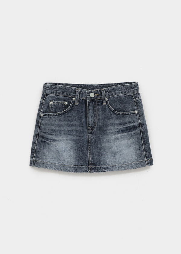 Lecan Low-waist Denim Miniskirt