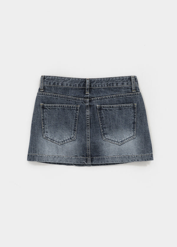 Lecan Low-waist Denim Miniskirt