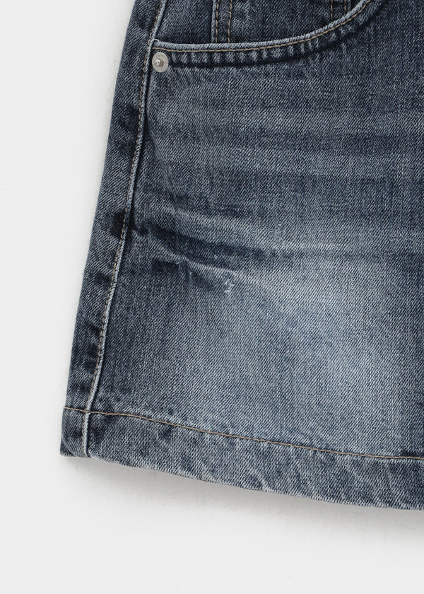 Lecan Low-waist Denim Miniskirt