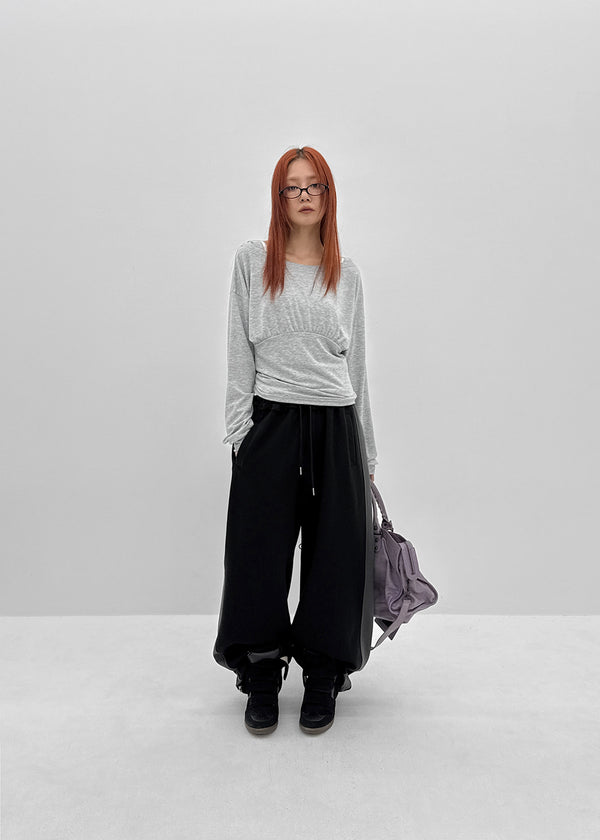 Venuden Pintuck Hood Long Sleeve Tee