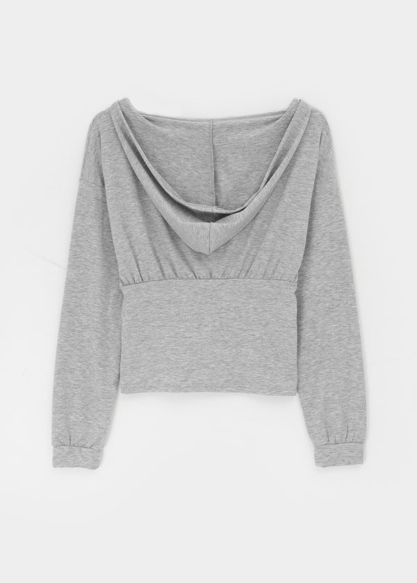 Venuden Pintuck Hood Long Sleeve Tee