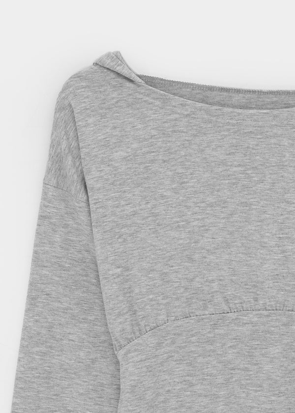 Venuden Pintuck Hood Long Sleeve Tee