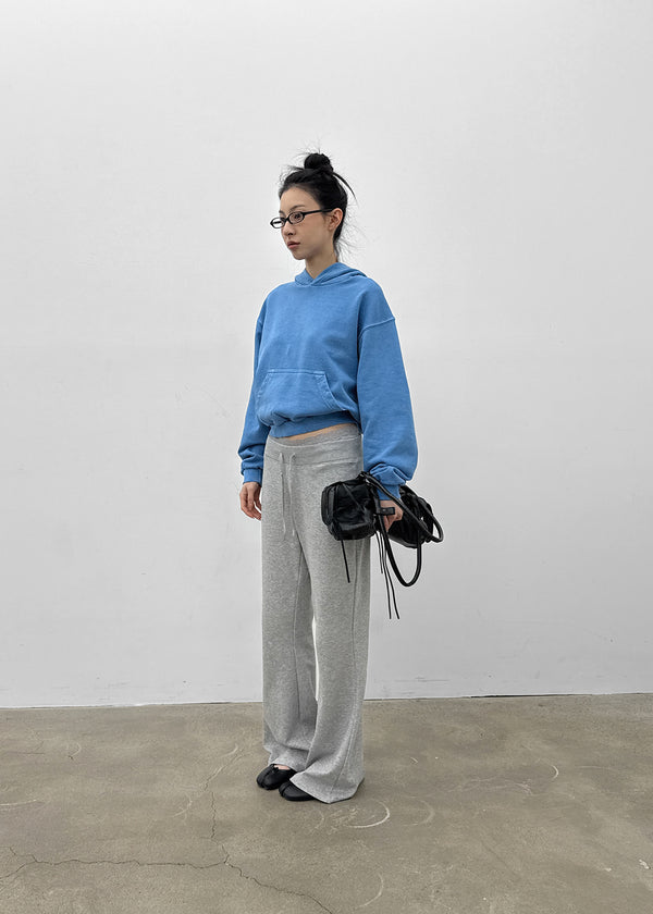 Moheron Washing Semi-Crop Hooded