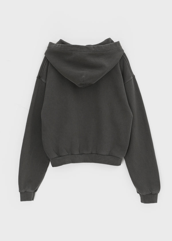 Moheron Washing Semi-Crop Hooded