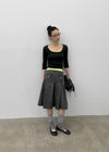 Maol Two-Tone Shirring Knit Leg Warmer