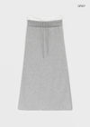Kabdo Color-block Layered Banding Long Skirt