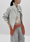 Harken High-neck Double-button Leather Jacket