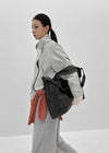 Harken High-neck Double-button Leather Jacket