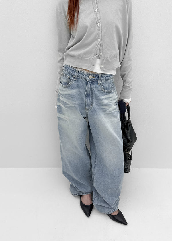 Cluvan Washed Wide Denim Pants