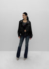 Harken High-neck Double-button Leather Jacket