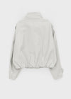 Harken High-neck Double-button Leather Jacket