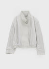 Harken High-neck Double-button Leather Jacket
