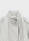 Harken High-neck Double-button Leather Jacket
