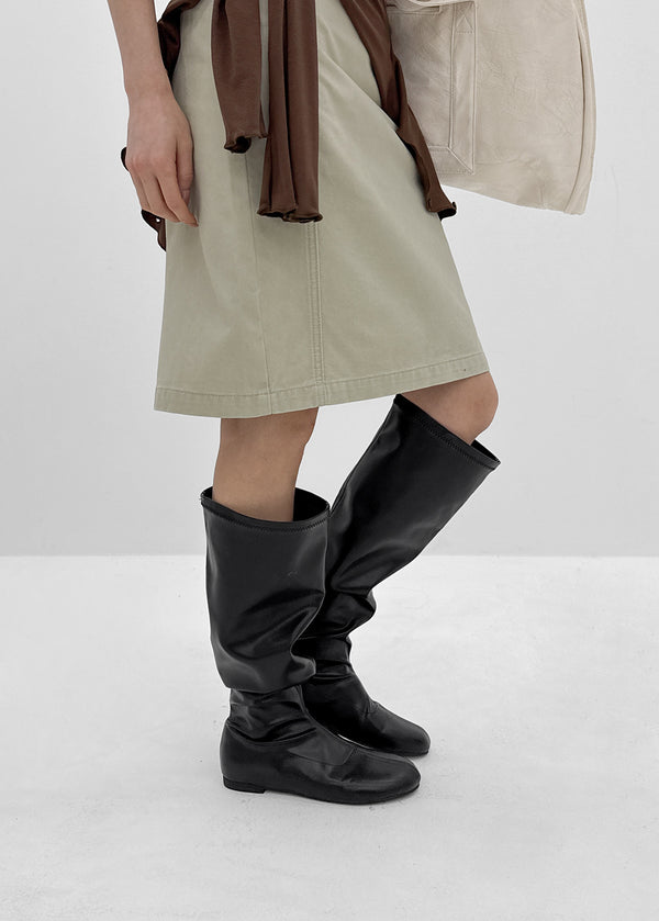 Tonycorn Spandex Leather Long Boots