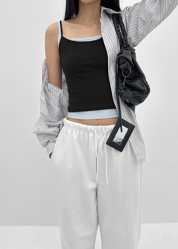 (UNISEX) Blton Loose Fit Striped Shirt