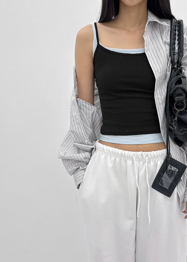 (UNISEX) Blton Loose Fit Striped Shirt