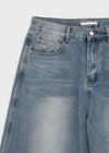 (UNISEX) Sentip Washed Wide Balloon Denim Pants