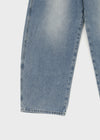 (UNISEX) Sentip Washed Wide Balloon Denim Pants