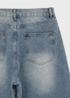 (UNISEX) Sentip Washed Wide Balloon Denim Pants