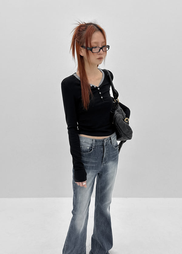 Pevert Washing Bootcut Denim Pants