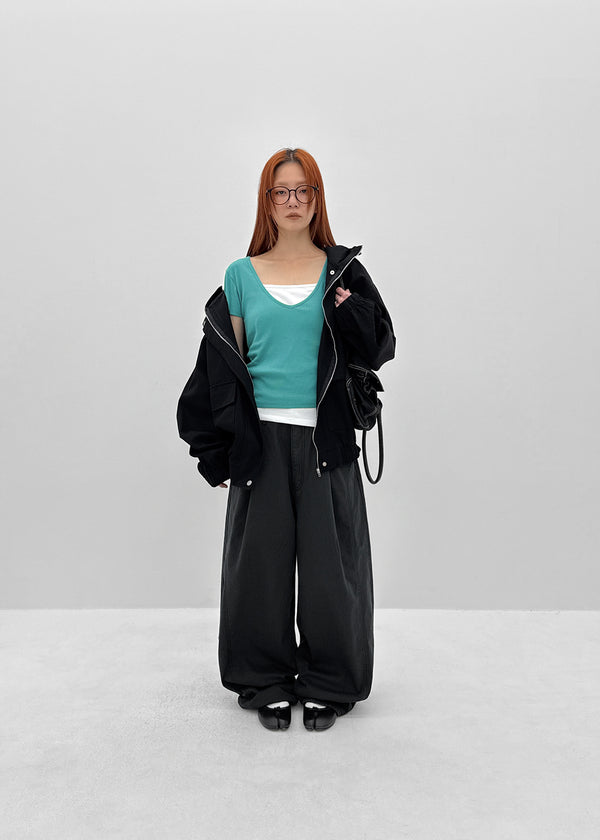 Parua High-neck Hooded Field Jacket